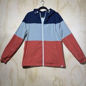 RVLT Revolution Colorblock Windbreaker Jacket Men's Large Hooded Lightweight